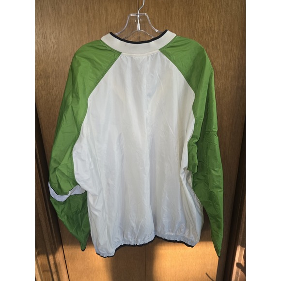 Nike 1/2 Zip Windbreaker Jacket Men XL Pullover Spellout Swoosh Logo Green White - Picture 7 of 7